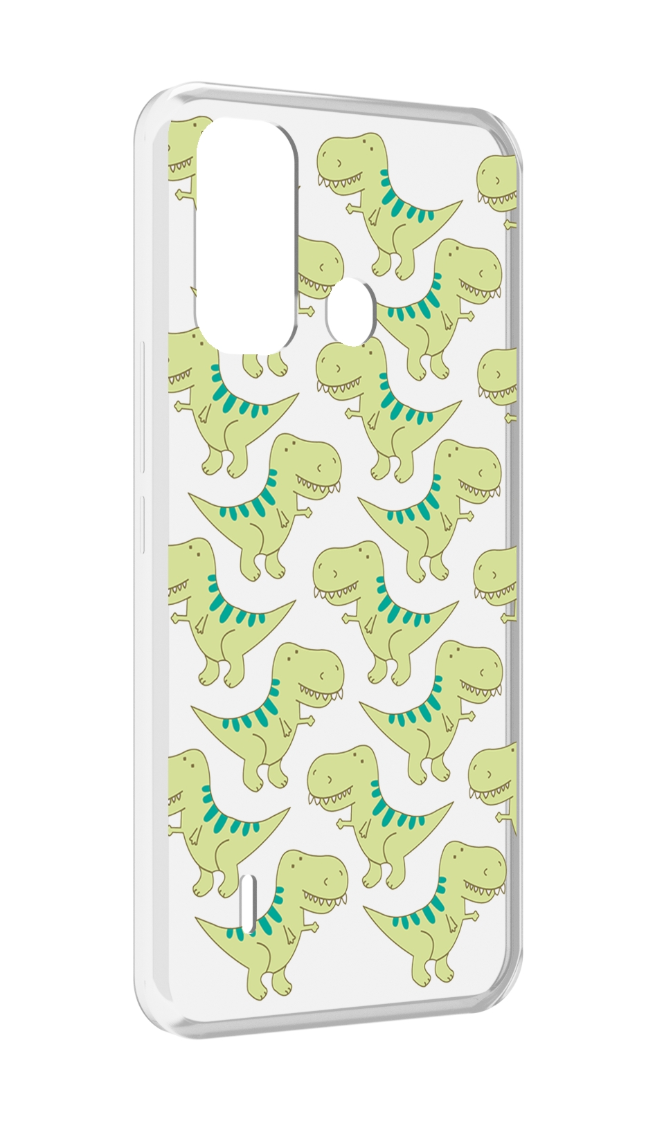 

Чехол MyPads зеленые-динозаврики для ITEL A49 / A58 / A58 Pro, Прозрачный, Tocco