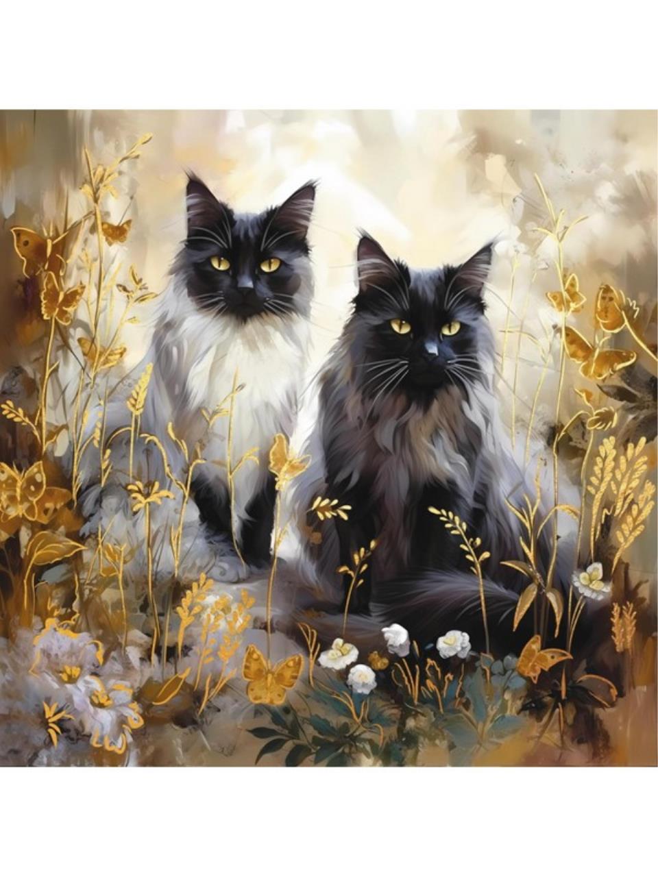 

Картины по номерам Рыжий кот Коты в цветах 40х40, Коты в цветах