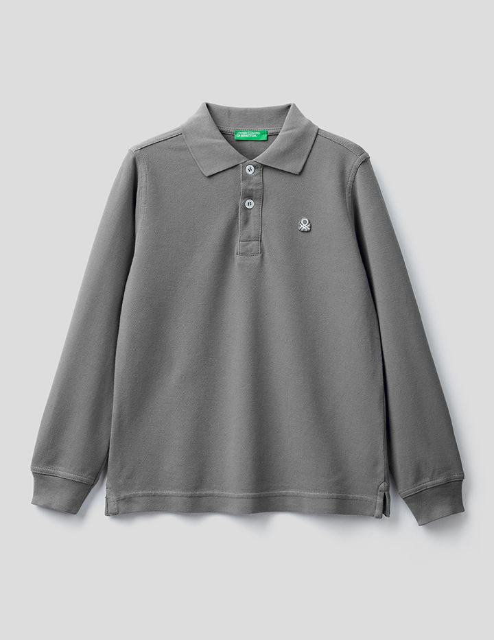 

Поло для мальчиков Benetton цв. серый р.110, 21A_3089C3134