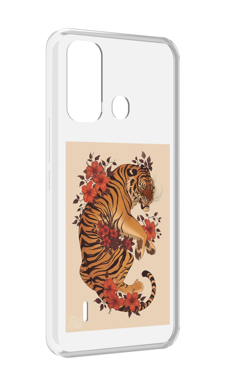

Чехол MyPads злой-тигр-с-цветами для ITEL A49 / A58 / A58 Pro, Прозрачный, Tocco