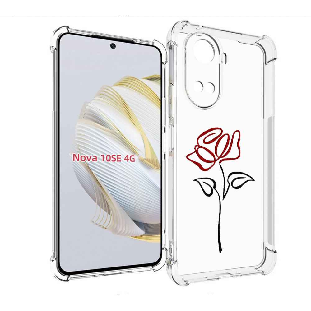 

Чехол MyPads цветок в одну линию для Huawei Nova 10 SE, Прозрачный, Tocco