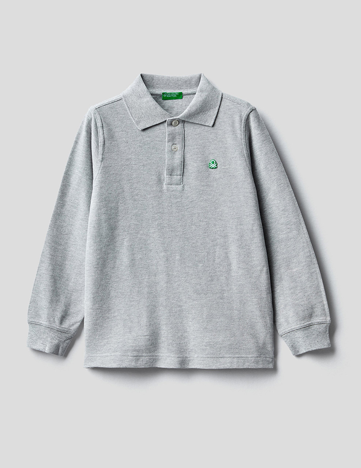 

Поло для мальчиков Benetton цв. серый р.146, 21A_3089C3134