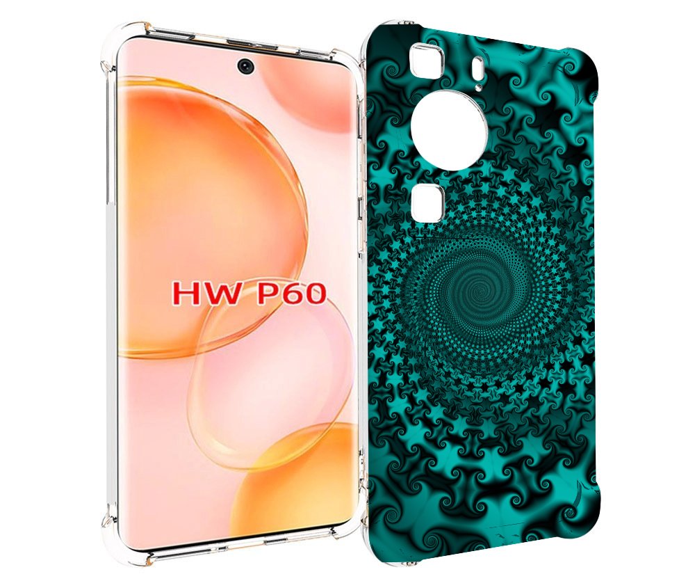 

Чехол MyPads зеленый-гипноз для Huawei P60, Tocco