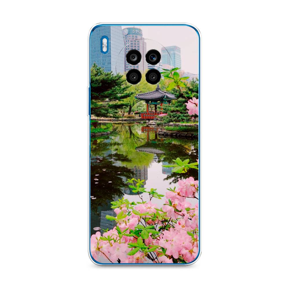 

Чехол на Huawei Nova 8i "Сакура возле озера", Зеленый;розовый;голубой, 6106450-2