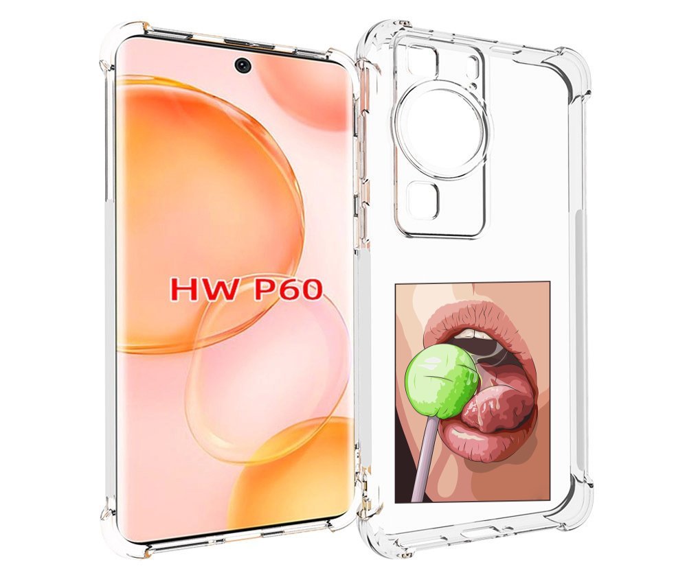 

Чехол MyPads зеленый-чупа-чупс женский для Huawei P60, Tocco