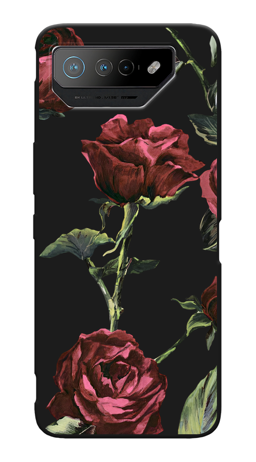 

Чехол Awog на Asus ROG Phone 7 "Бордовые розы фон", Бордовый, 45052-1