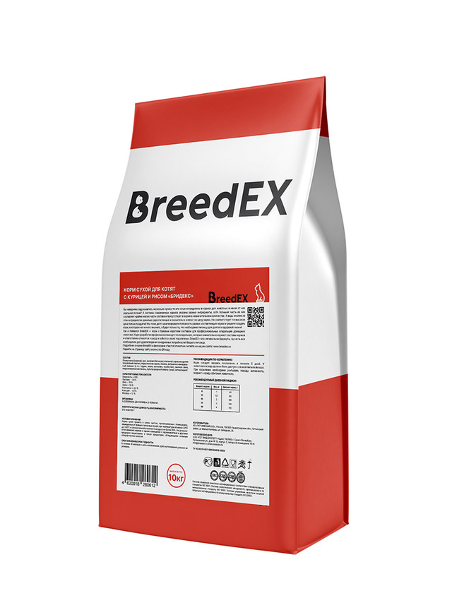 фото Сухой корм для котят breedex курица, 10кг