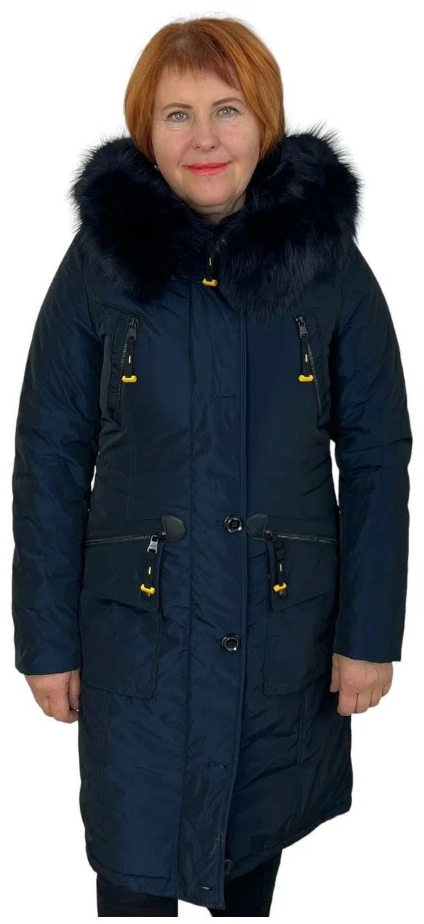 Пальто женское Nortf 037480 синее 46 RU