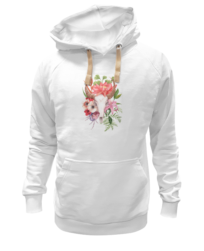 

Худи унисекс Printio Flower skull белое L, Белый, Flower skull