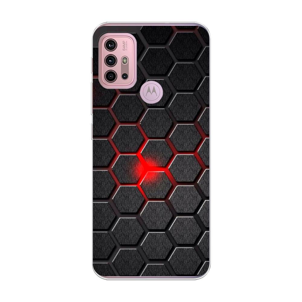 

Чехол на Lenovo K13 Note/Motorola Moto G10/G20/G30 "Соты красные", Красный;черный;серый, 242350-3
