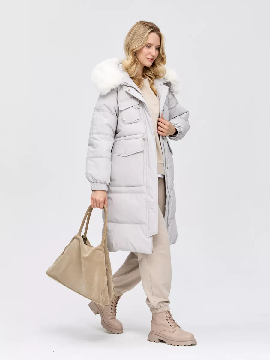 

Пальто женское LAWINTER 84630 серое 50 RU, Серый, 84630
