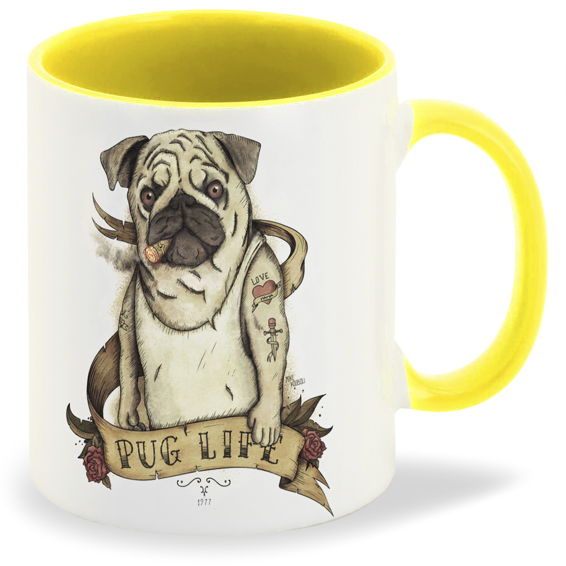 

Кружка CoolPodarok Мопс Pug life