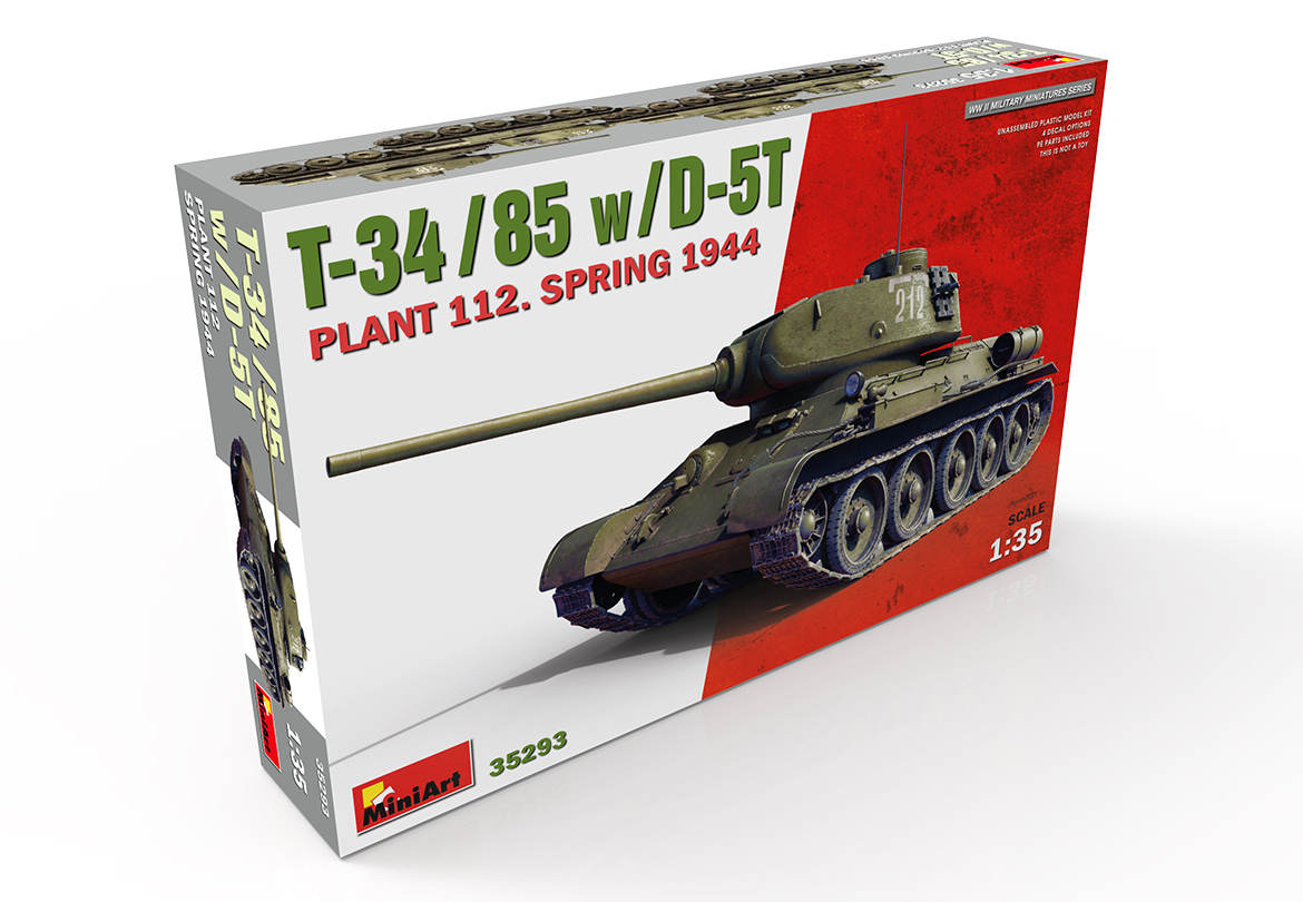 

Сборная модель MiniArt 1/35 Т-34/85 с Пушкой Д-5Т ЗАВОД 112. ВЕСНА 1944 35293