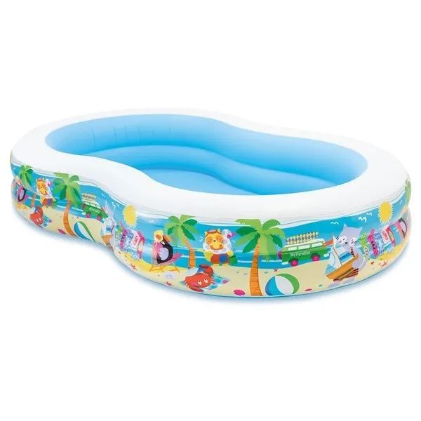 

INTEX Бассейн "BEACH Party" 262х160х46см(700л), от 3 лет,в коробке,56490NP, Белый;прозрачный