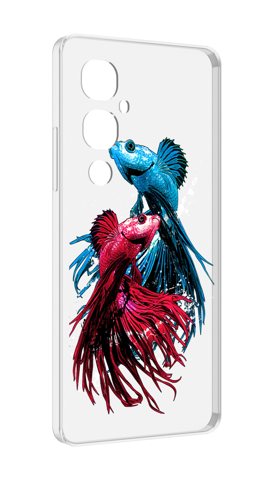 

Чехол MyPads рыбы петушки для Tecno Pova 4 Pro, Прозрачный, Tocco