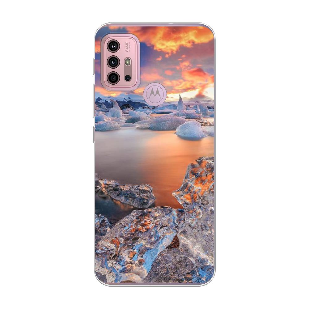 

Чехол на Lenovo K13 Note/Motorola Moto G10/G20/G30 "Ледники", Синий;оранжевый, 242350-2