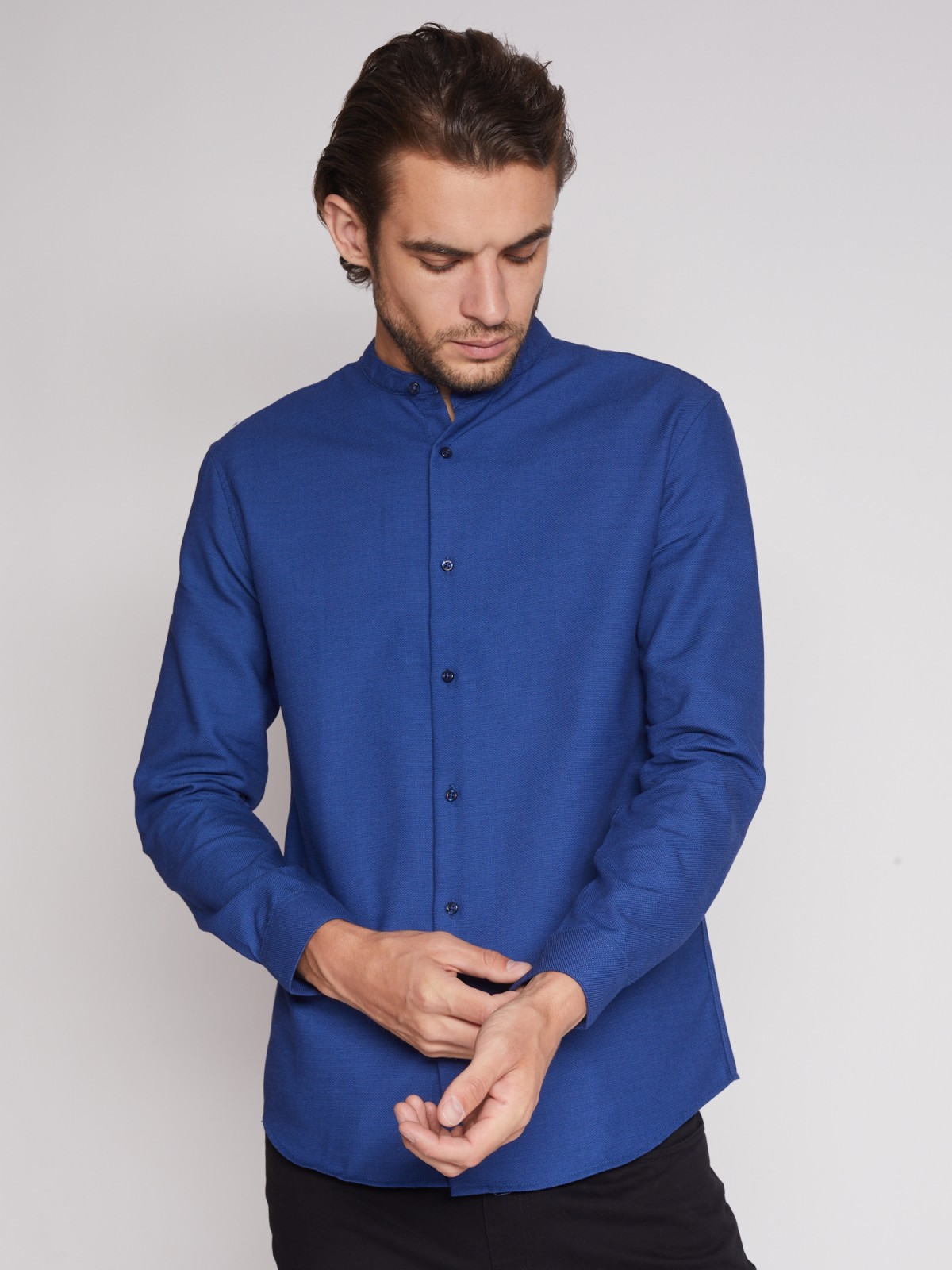 

Рубашка мужская Zolla 012312162063 синяя 2XL, 012312162063