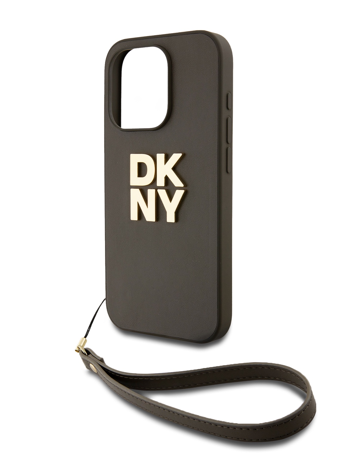 Чехол DKNY для iPhone 15 Pro из экокожи с ремешком на руку, зеленый