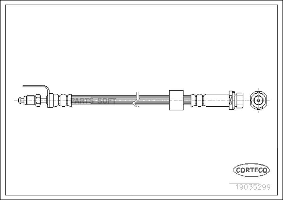 19035299_шланг тормозной передний l=415 ford transit 2.2/2.4 06>
