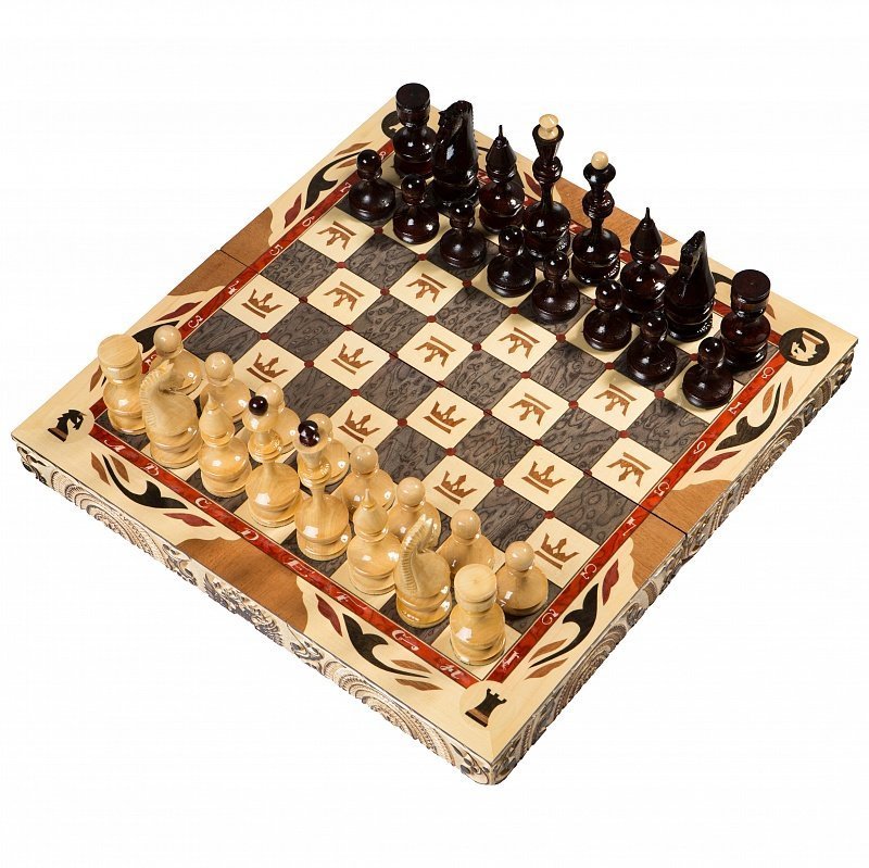 

Шахматы РФН резные ручной работы С Гербом малые slchess40