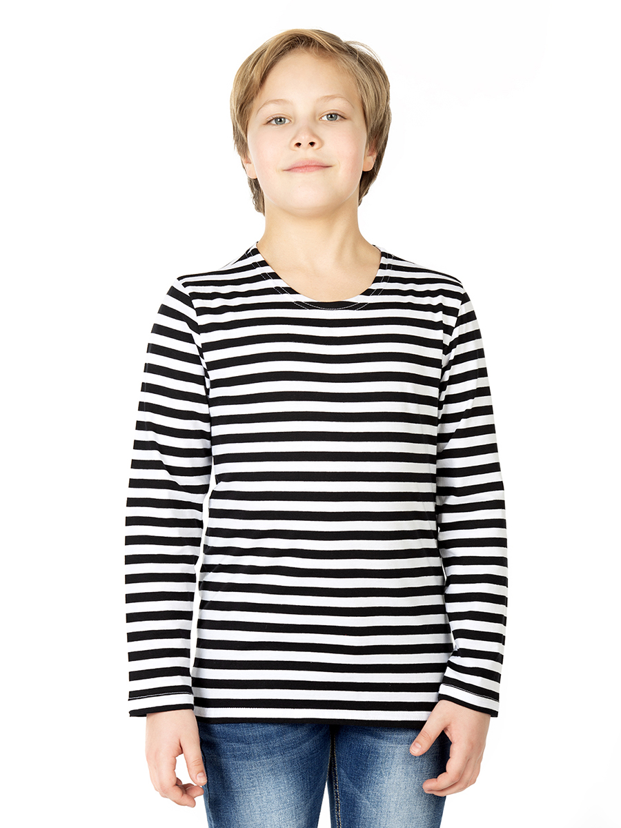 Фуфайка-тельняшка для мальчика N.O.A. черная полоска р.158 фуфайка футболка для мальчика флэш 3