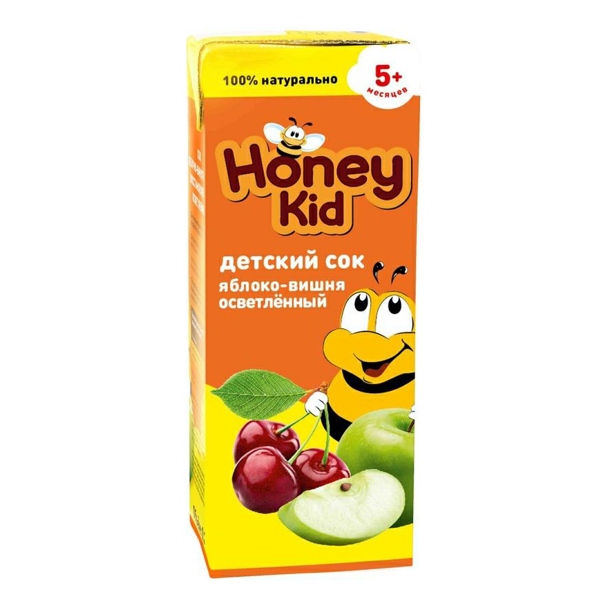 Сок детский Honey Kid яблочно-вишневый восстановленный осветленный с 5 месяцев 0,2 л