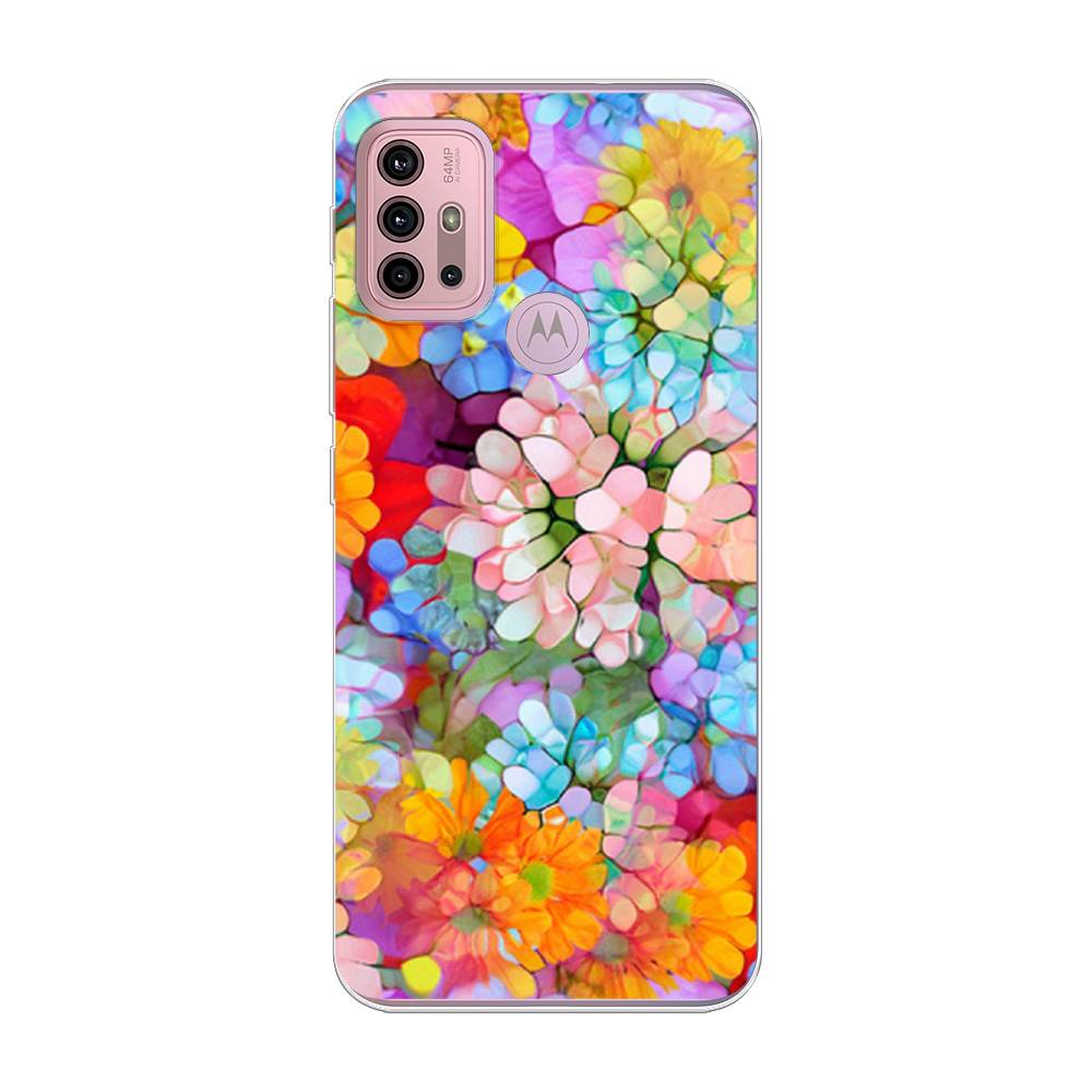 

Чехол на Lenovo K13 Note/Motorola Moto G10/G20/G30 "Цветы витраж", Оранжевый;розовый;голубой, 242350-3