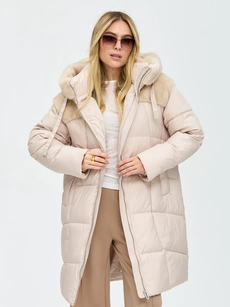 

Пальто женское LAWINTER 84375 бежевое 50 RU, Бежевый, 84375