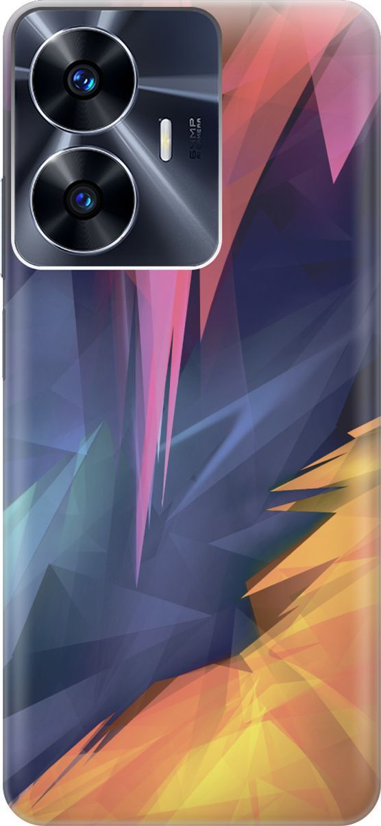 

Силиконовый чехол на Realme C55 с принтом "Розовый, синий, желтый", Желтый;розовый, 159490