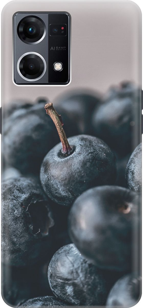 

Силиконовый чехол на OPPO Reno7 с принтом "Голубика", Розовый;черный, 157881