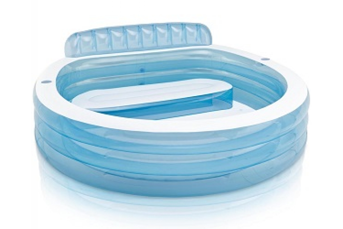 Бассейн надувной Intex 57190, 224x216x76, с сиденьем и спинкой