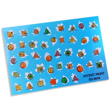 

Набор, iNVENT PRiNT, Слайдер-дизайн «Листья. Осень. Веточки. Геометрия» №38, 3 шт., Разноцветный