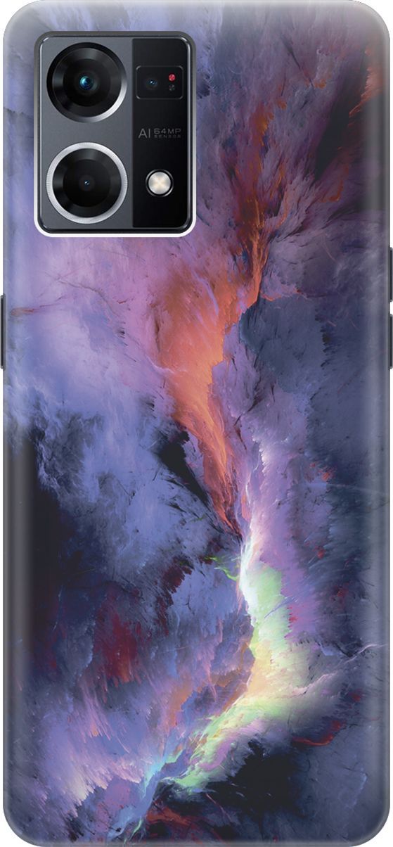 

Силиконовый чехол на OPPO Reno7 с принтом "Гром и молния", Фиолетовый;черный, 157880