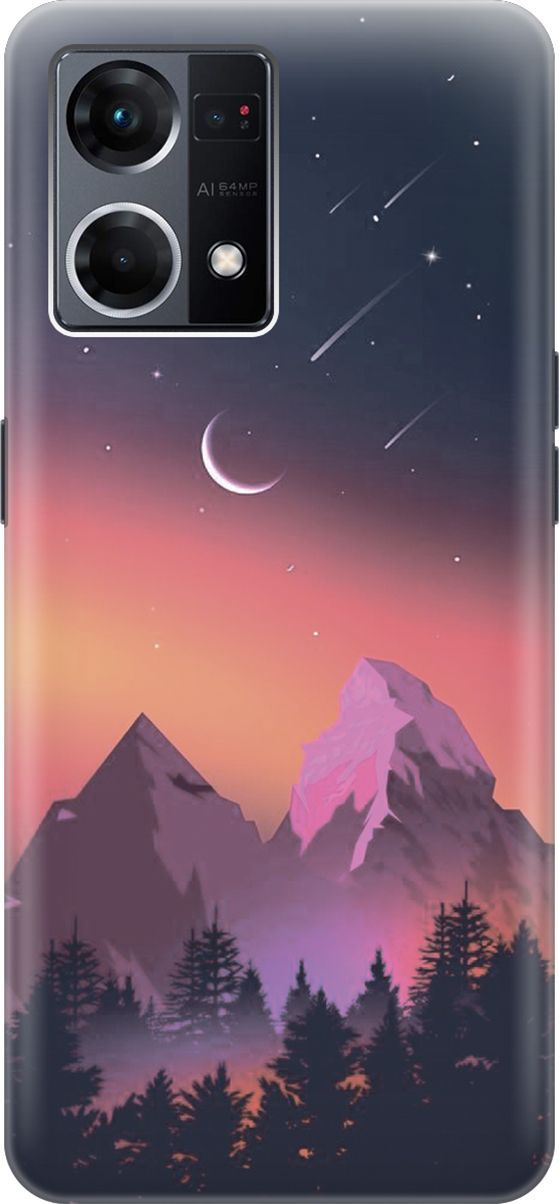 Силиконовый чехол на OPPO Reno7 с принтом 