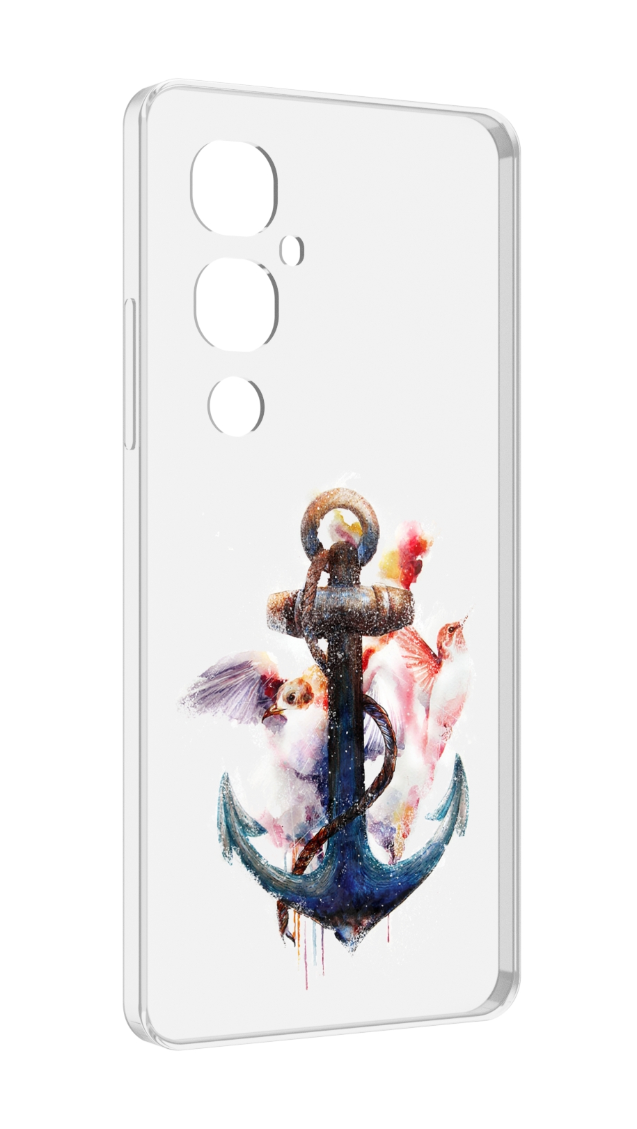 

Чехол MyPads якорь с птицами для Tecno Pova 4 Pro, Прозрачный, Tocco