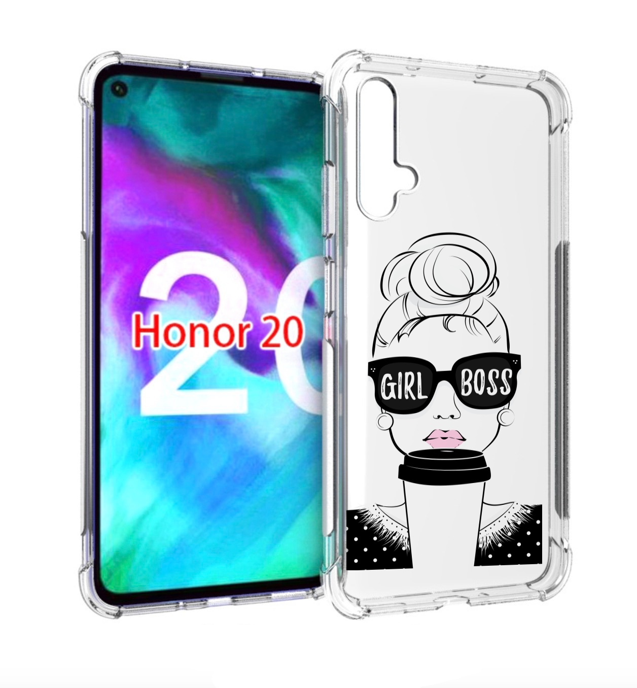 

Чехол бампер MyPads девушка-босс женский для Honor 20 Honor, Прозрачный, Tocco