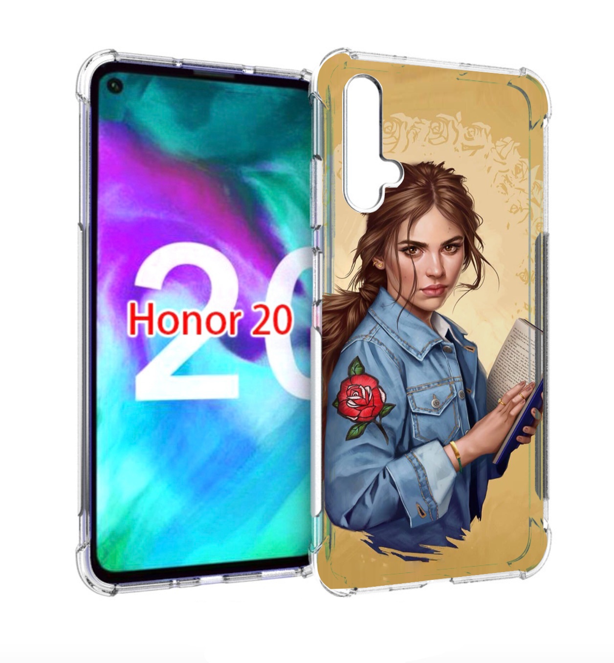 

Чехол бампер MyPads девушка-в-бежевом-фоне для Honor 20, Прозрачный, Tocco