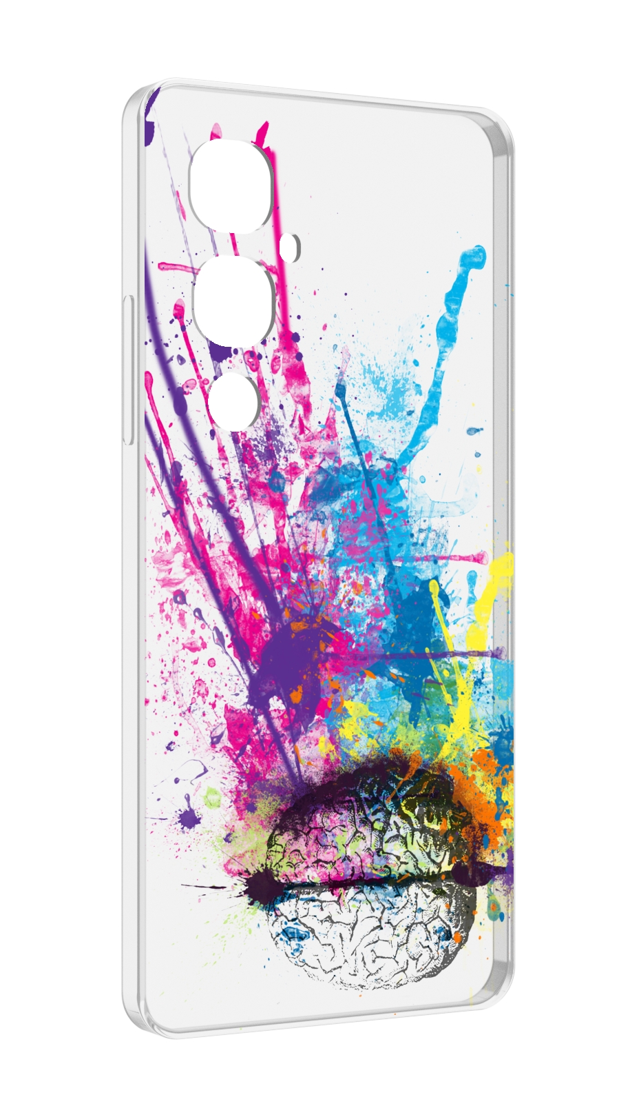

Чехол MyPads яркий красочный мозг для Tecno Pova 4 Pro, Прозрачный, Tocco