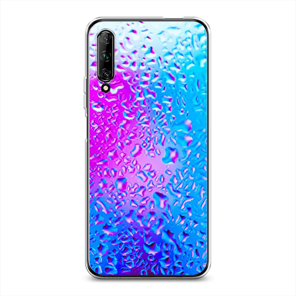 

Чехол на Huawei Y9s "Капли на стекле", Голубой;розовый, 611150-3