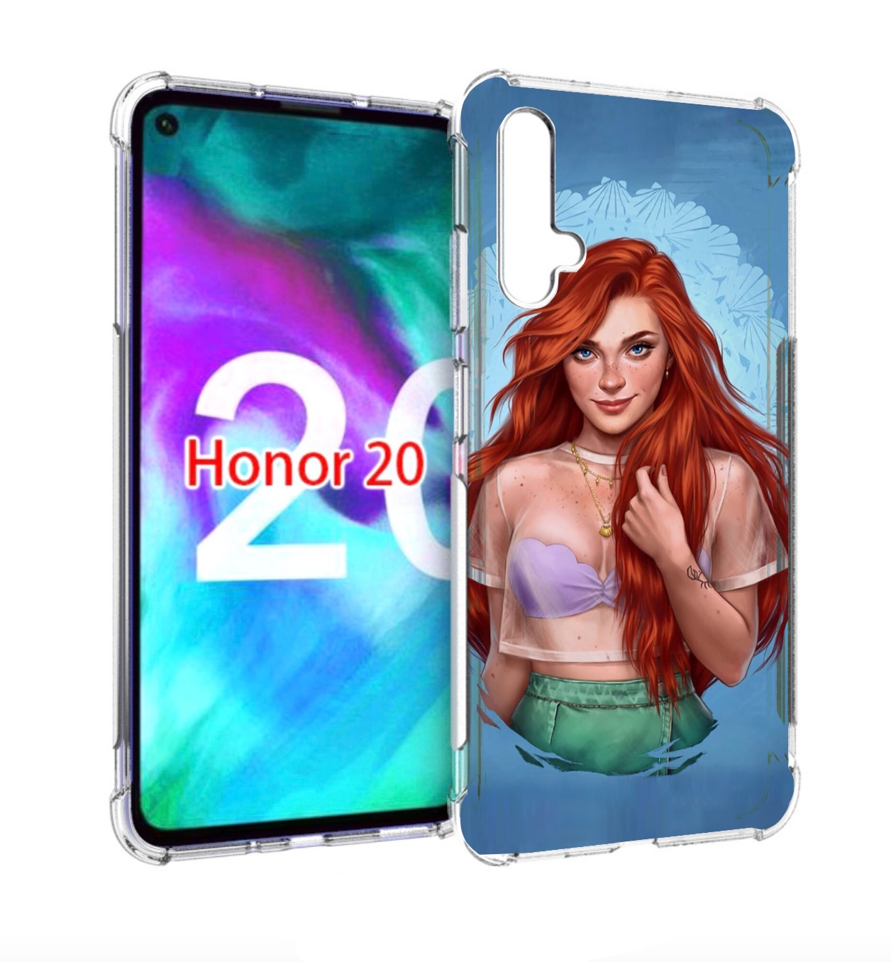 

Чехол бампер MyPads девушка-в-голубом-фоне женский для Honor, Прозрачный, Tocco