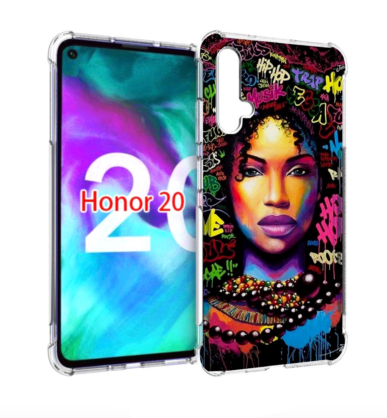

Чехол бампер MyPads девушка-в-граффити женский для Honor, Прозрачный, Tocco