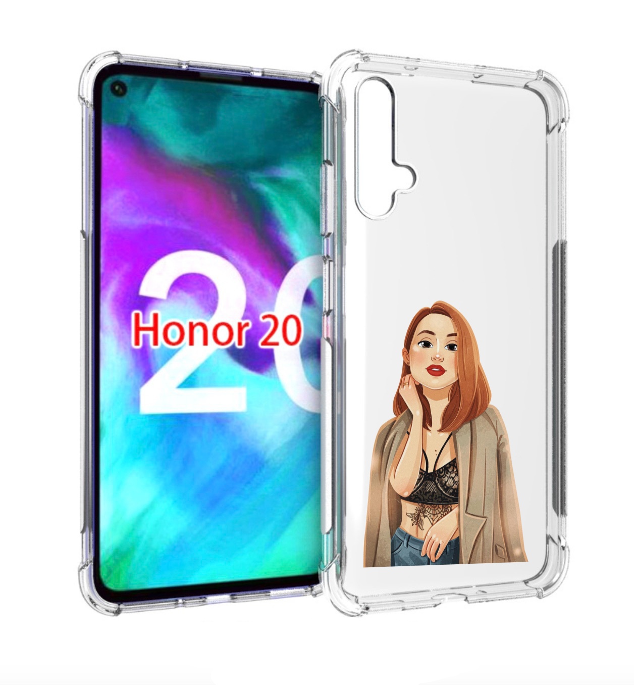 

Чехол бампер MyPads девушка-в-кружевном-2 для Honor 20 Honor, Прозрачный, Tocco