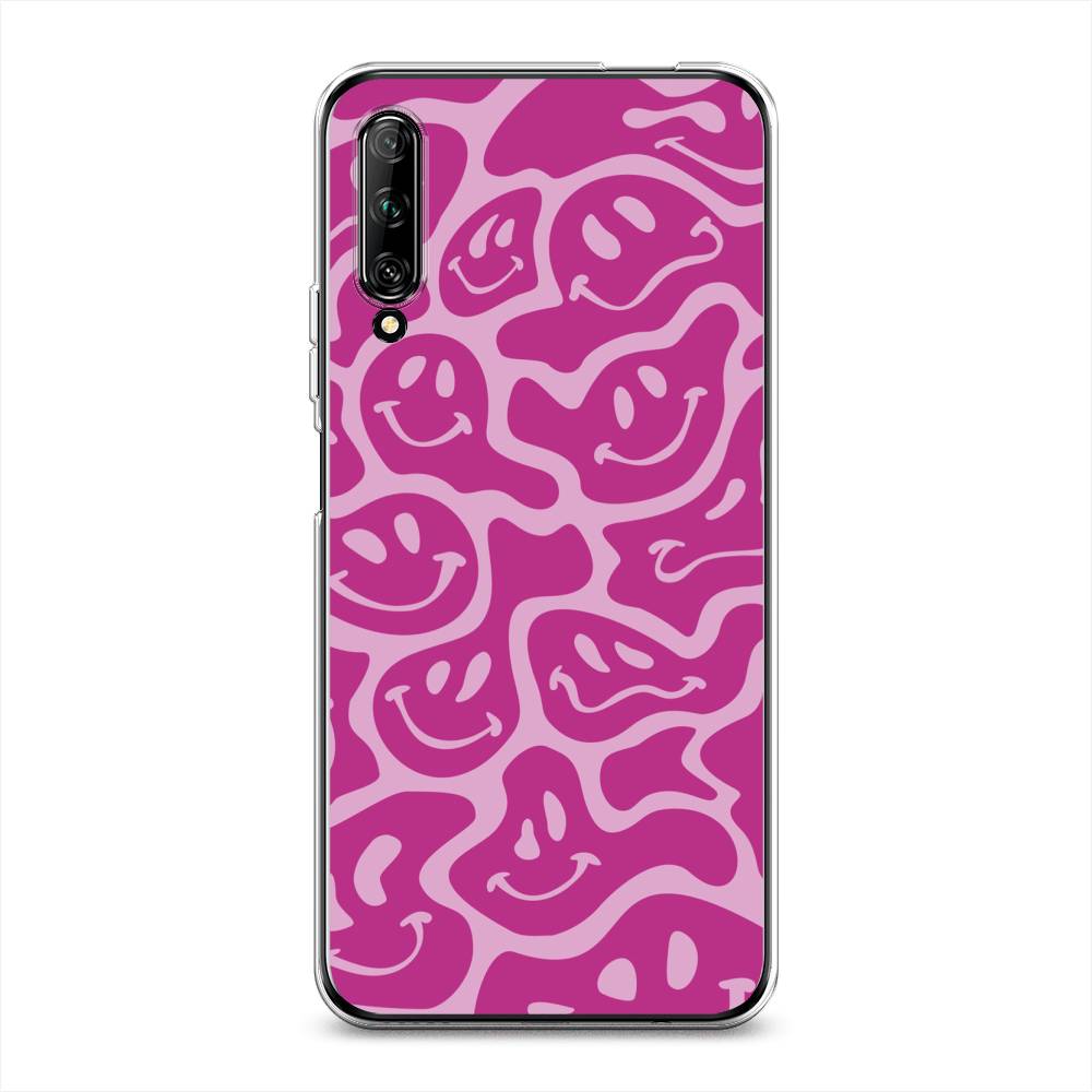 

Чехол на Huawei Y9s "Расплывчатые смайлики розовые", Фиолетовый, 611150-6
