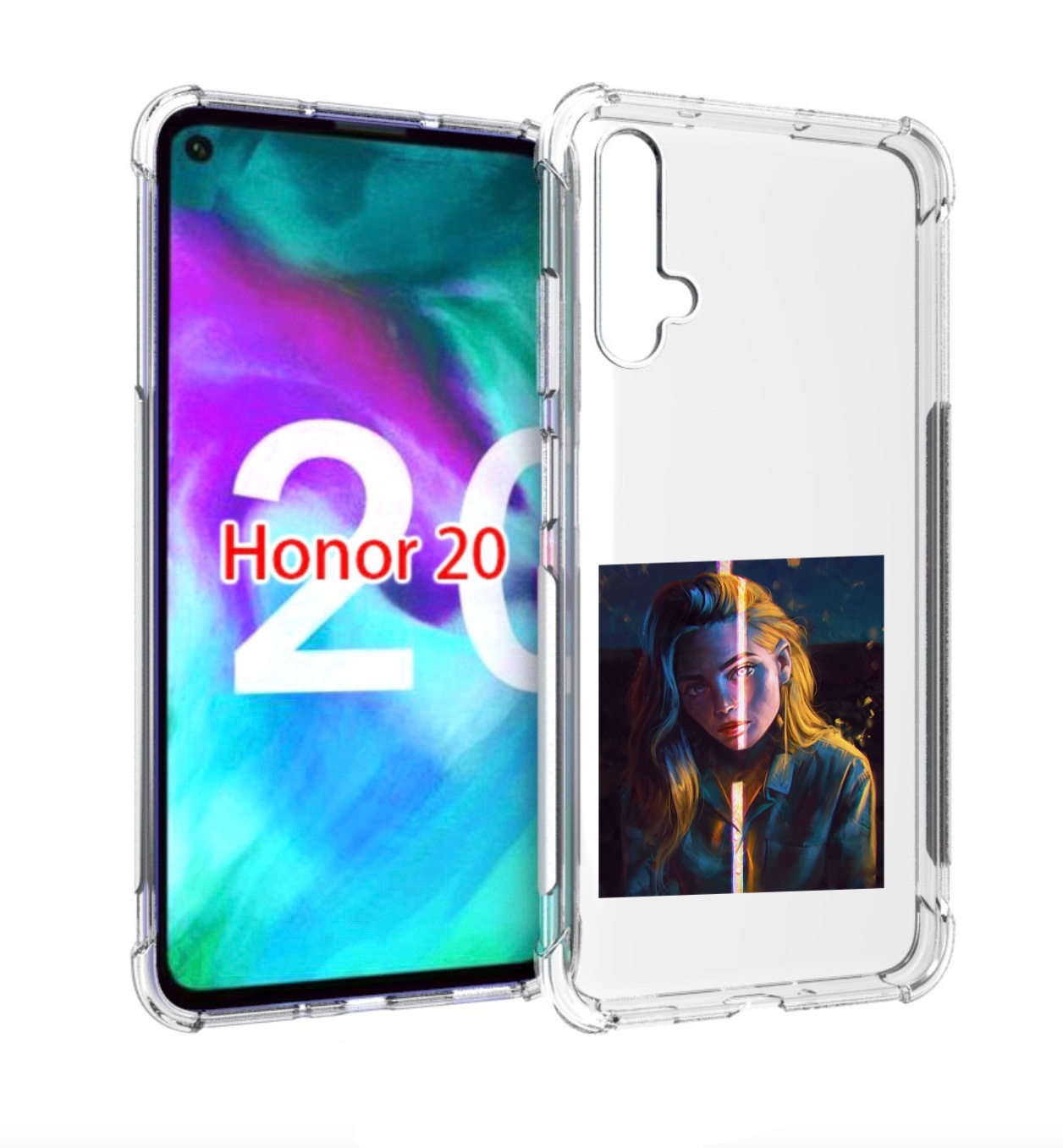 

Чехол бампер MyPads девушка-в-тени для Honor 20, Прозрачный, Tocco