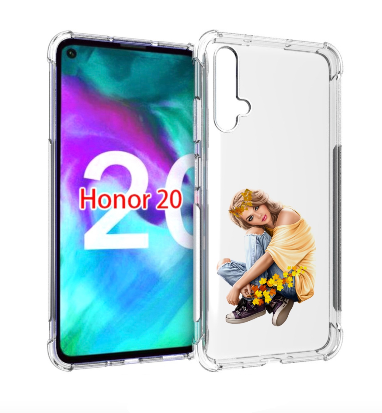 

Чехол бампер MyPads девушка-в-цветочками женский для Honor, Прозрачный, Tocco