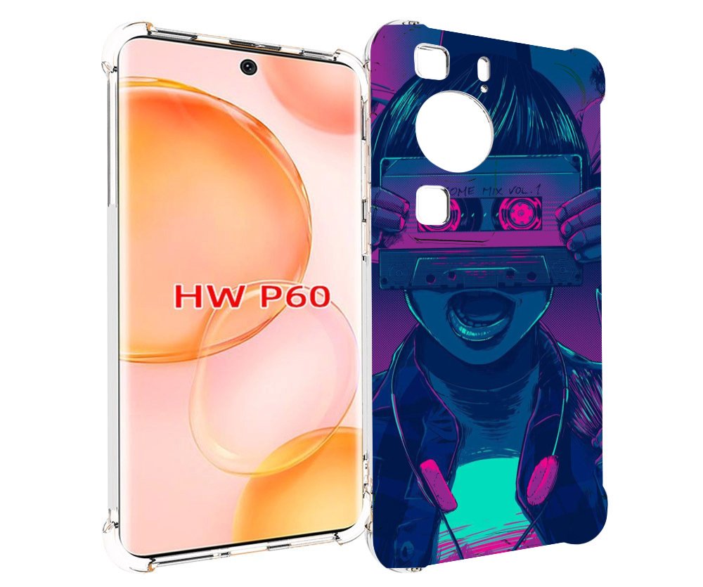

Чехол MyPads киберпанк с кассетой для Huawei P60, Tocco