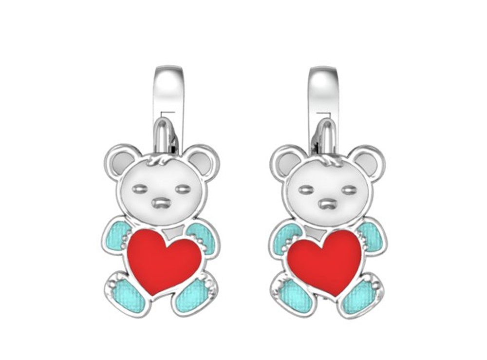 

Серьги из серебра ПРИВОЛЖСКИЙ ЮВЕЛИР 301456, эмаль, 301456
