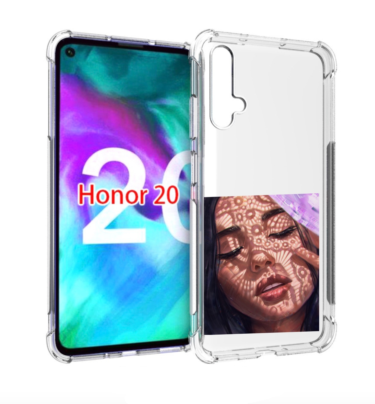 

Чехол бампер MyPads девушка-под-кружевами женский для Honor, Прозрачный, Tocco