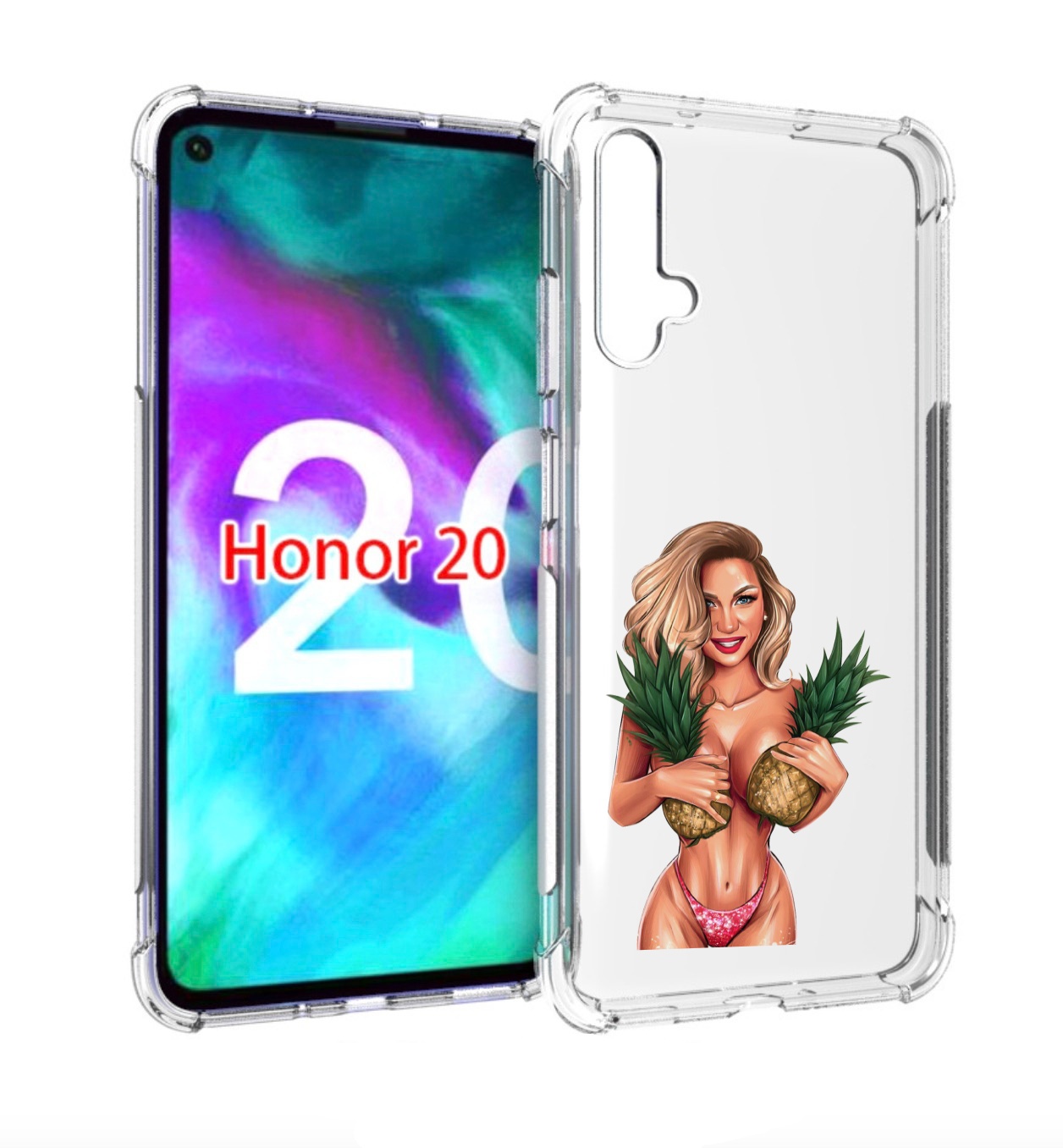 

Чехол бампер MyPads девушка-с-ананасами женский для Honor, Прозрачный, Tocco