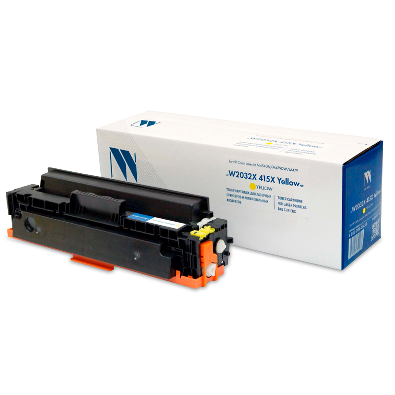 

Картридж NV Print W2032X 415X Желтый для принтеров HP LaserJet Pro M454dn/ M454dw/ M479fdw, W2032X